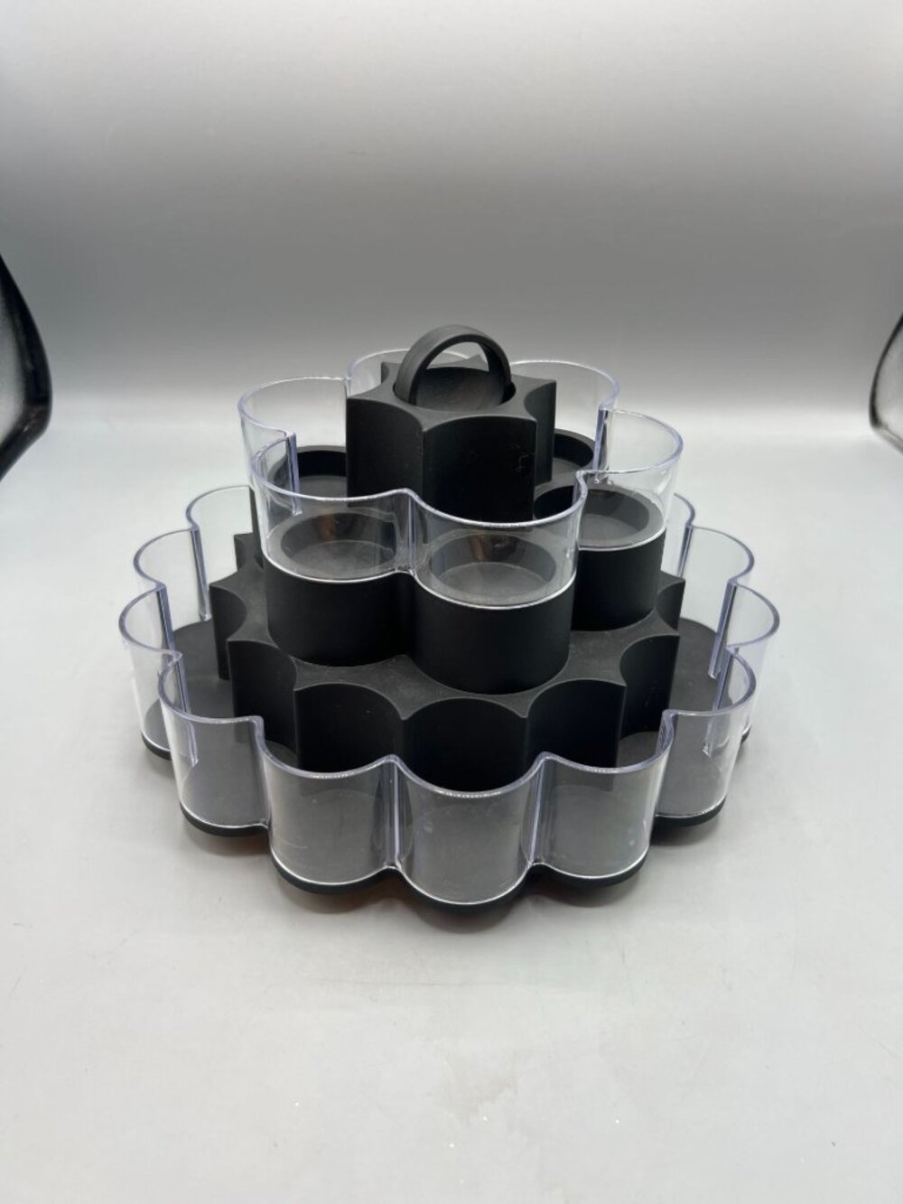 Pampered Chef Spice Turn About Rack Spinning Rotating RETIRED 1632 Black 2 Tier - Picture 9 of 9